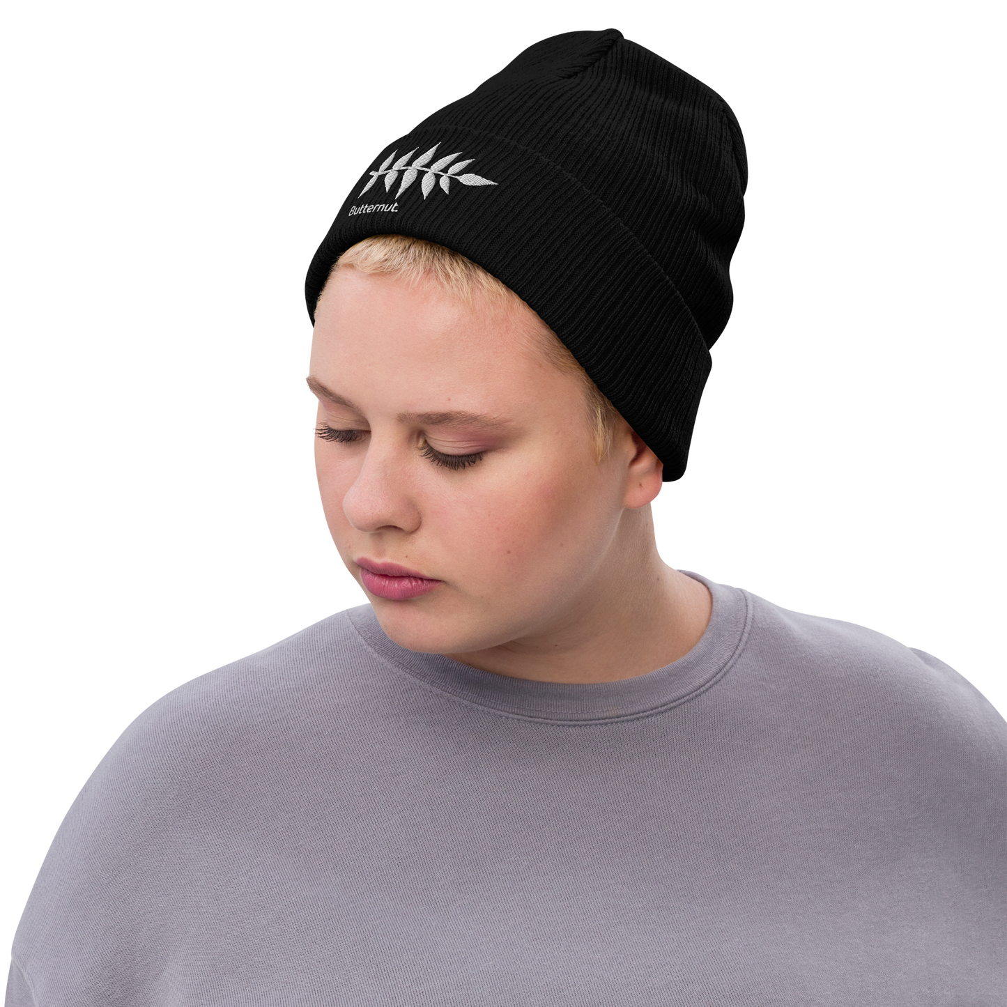 Ribbed knit beanie with Butternut