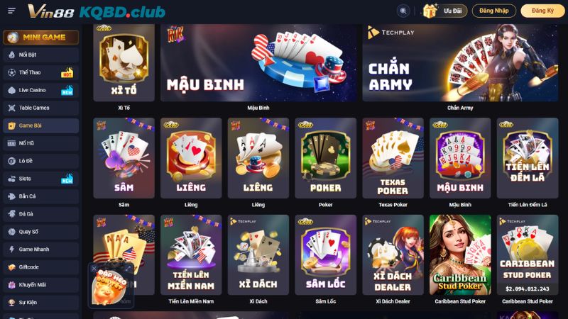 Danh mục sản phẩm cá cược tại VIN88 đa dạng và được đầu tư bài bản
